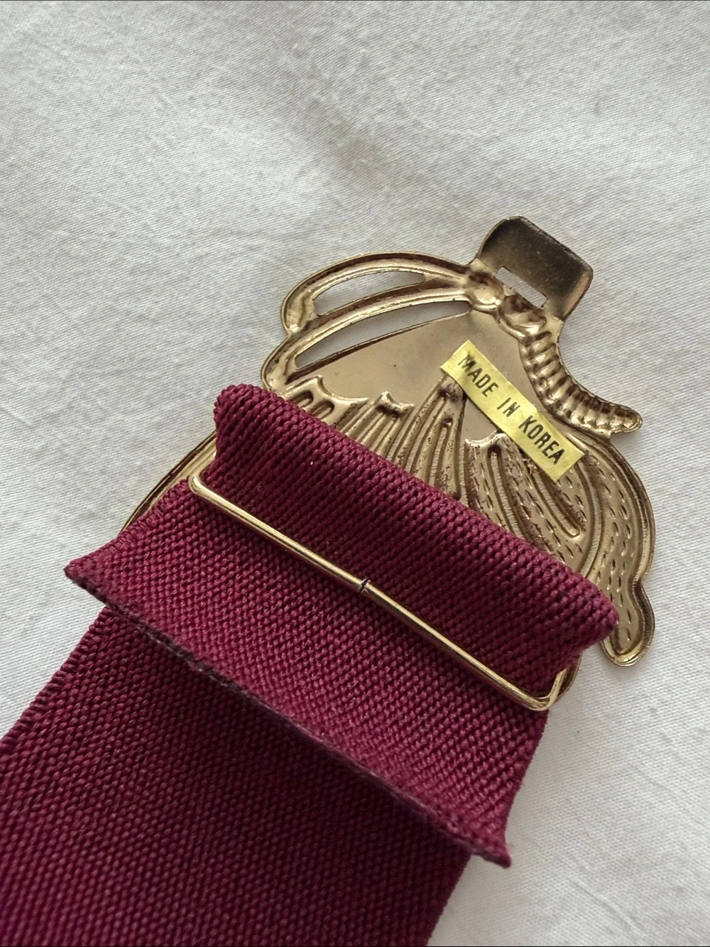VTG Women's Burgundy Elastic Butterfly Waist Belt (Korea)